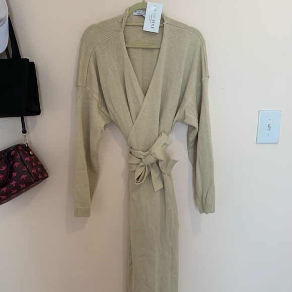 ASOS Knit Sweater Wrap Dress - Picture 1 of 2